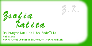 zsofia kalita business card